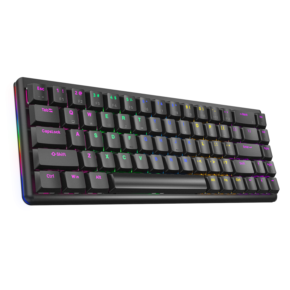 Rebel Low Profile Rainbow US Layout Blue Switch Mechanical Gaming Keyb ...