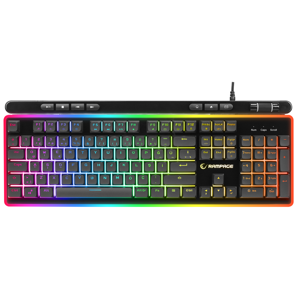 SHINE K14 Siyah USB RGB Backlight Membrane Gaming Oyuncu Klavye