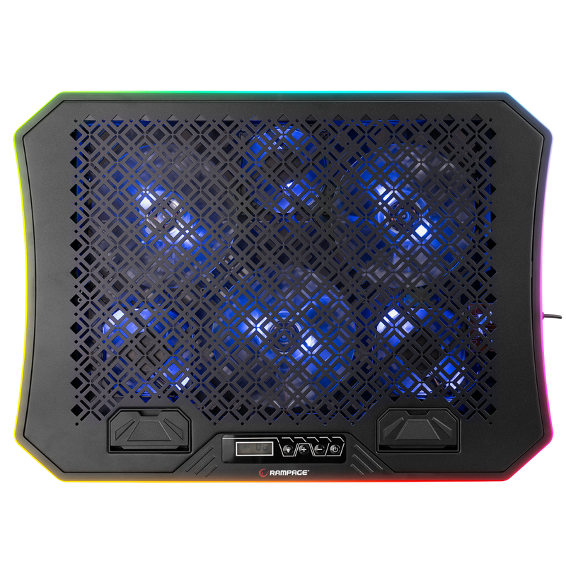 6 Fanlı RGB 10-19inç Notebook Soğutucu Stand-Siyah – Rampage