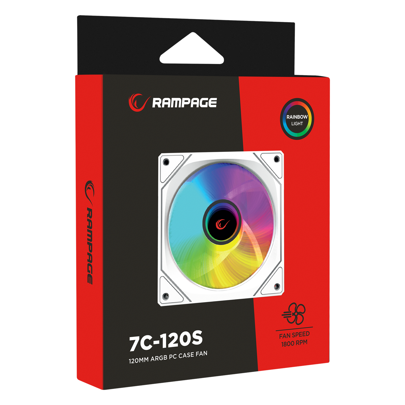 7C-120B 120x120x25mm Double Ring Aynalı ARGB Kasa Fanı-Beyaz – Rampage